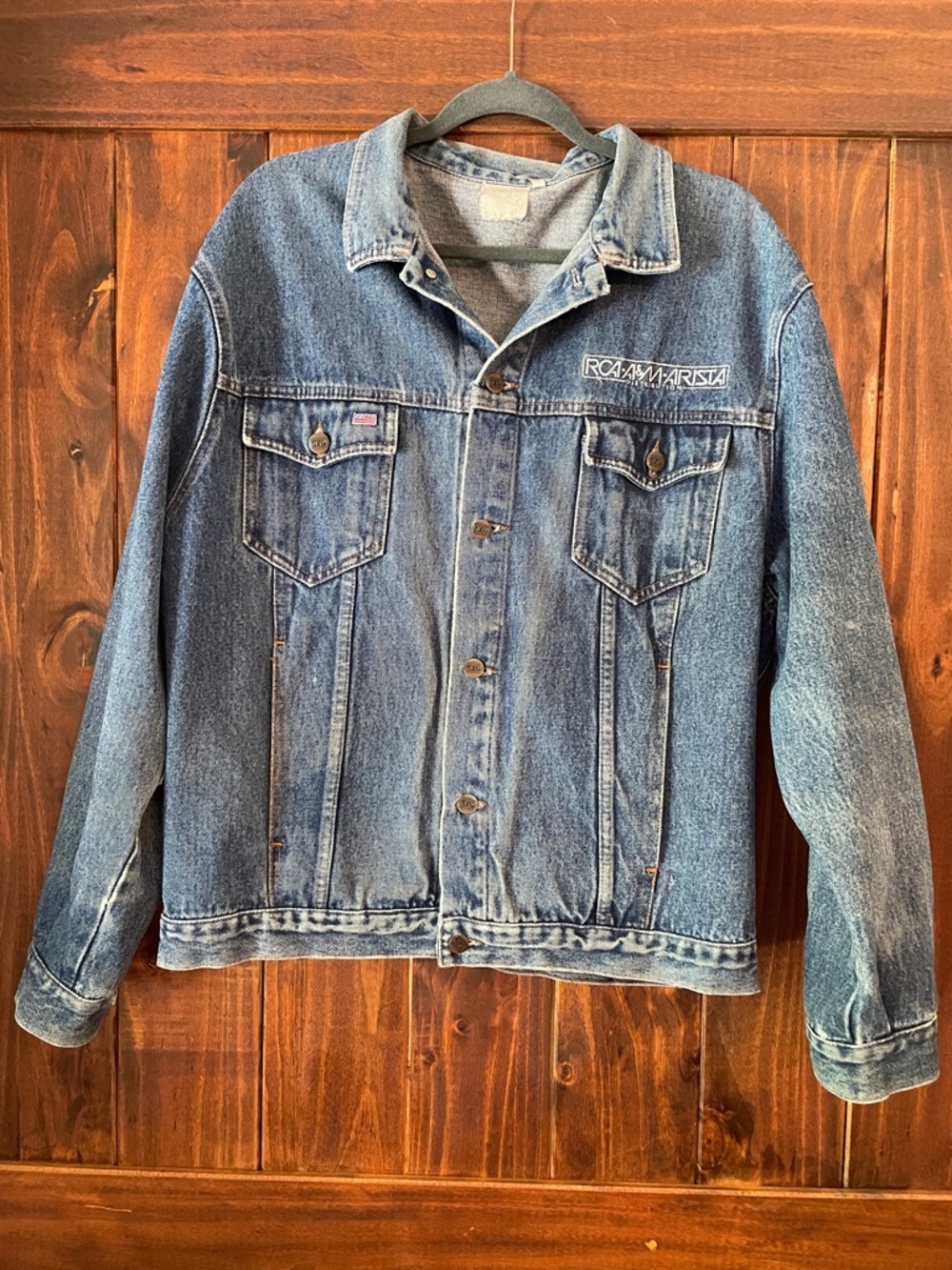 Vintage Men's UFO Denim Jacket Labeled RCA/A&M/Arista SzL